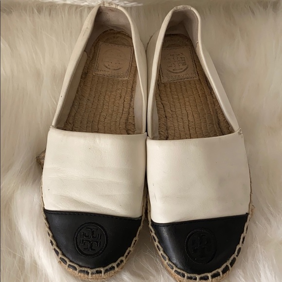 Tory Burch Flat Leather Logo Espadrilles Shoes Women’s Size 6 - Picture 4 of 16